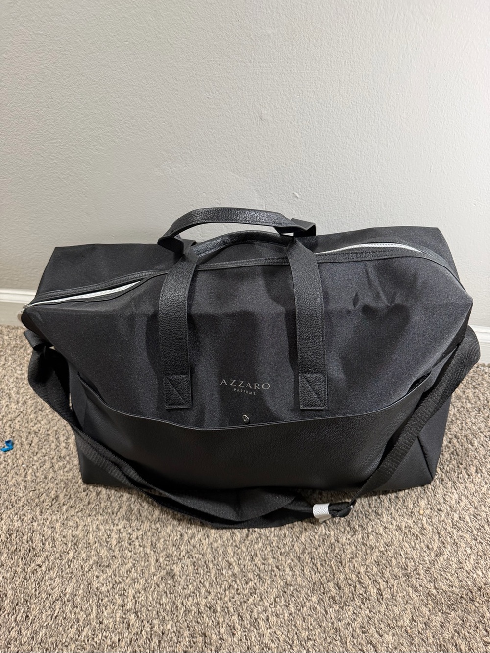 Azzaro Black Men’s Duffel Bag with Dual Carry